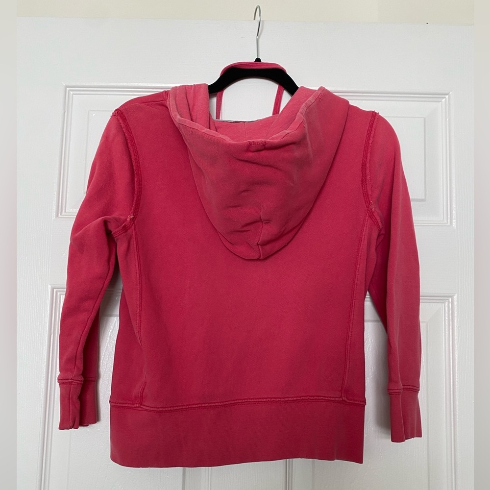American Eagle Women’s 3/4 Sleeve Hooded Sweatshirt | Small | Pink - Picture 2 of 4